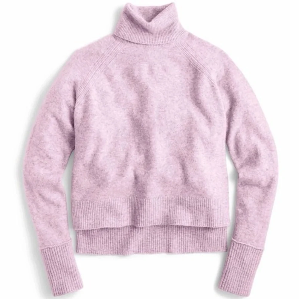 J.Crew Turtleneck Sweater‎ Side Slits Supersoft Yarn Size XL Purple Alpaca Wool